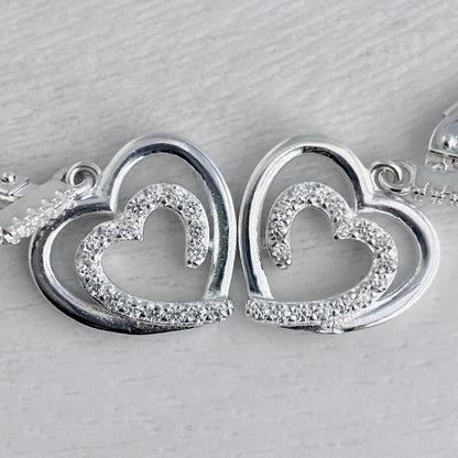 Double Heart Dangles