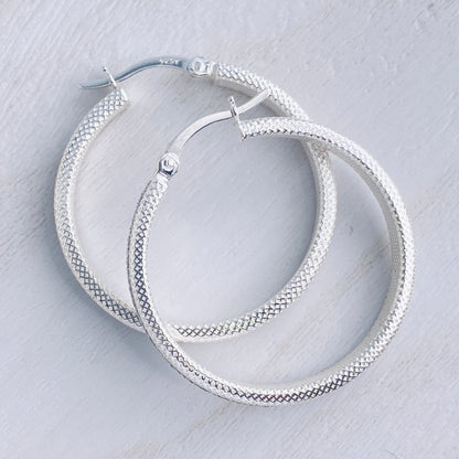 Serenity Thin Pave Hoops