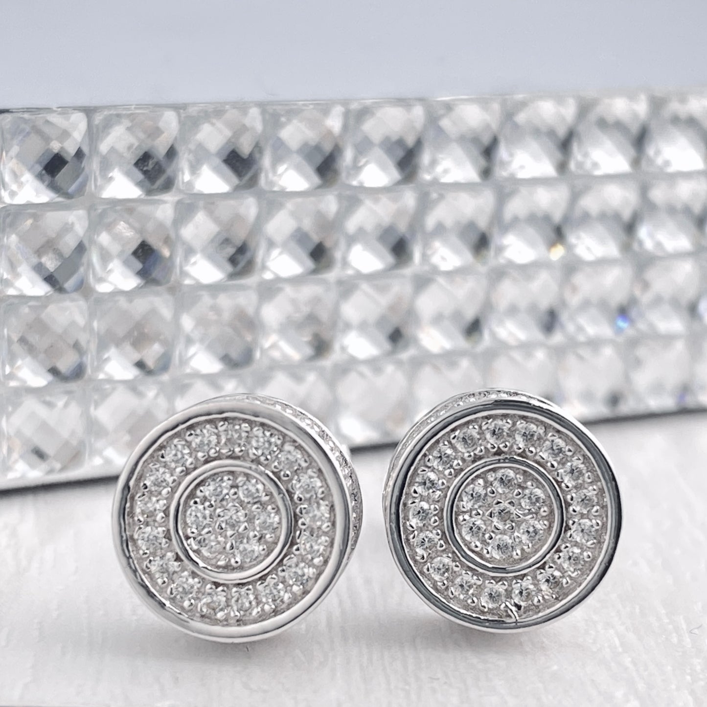 Two Row Iced Round Studs